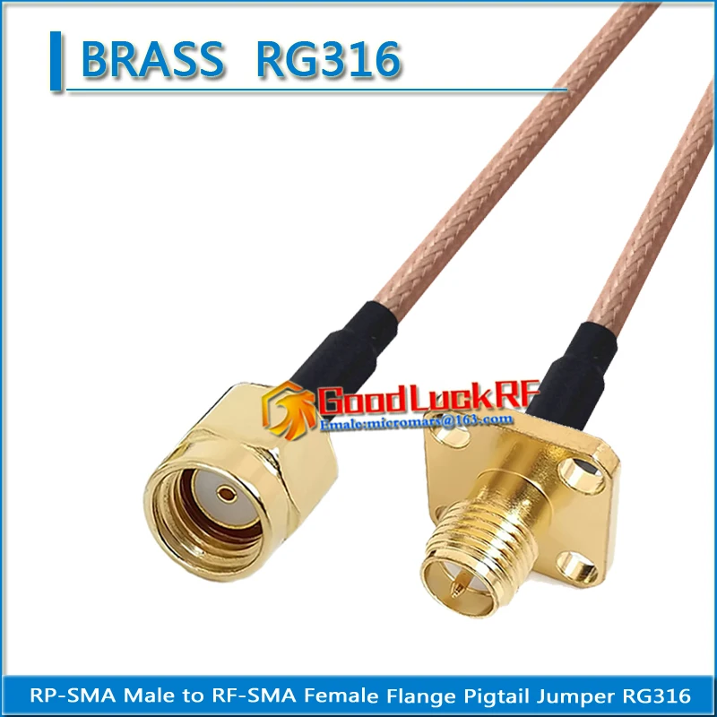 

Высококачественный двойной RP SMA RP-SMA Male к RP SMA RPSMA RP-SMA женский 4 отверстия фланцевый соединитель RG316 Удлинительный кабель с низкой потерей