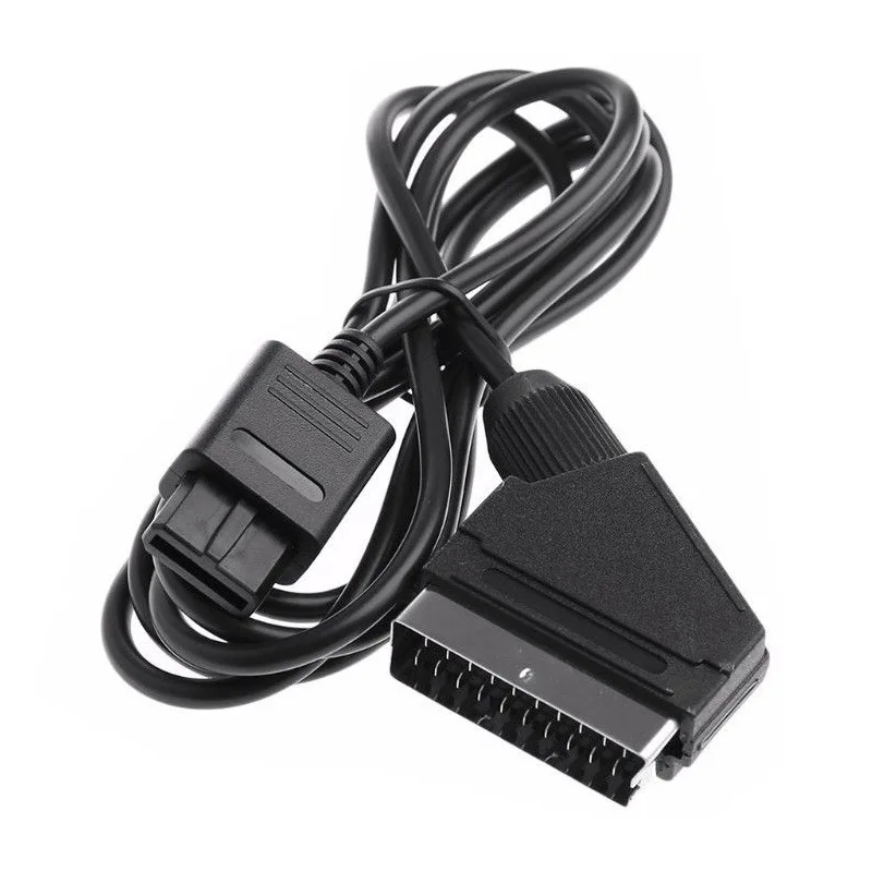 1.8M A/V TV Video  RGB Cable Euro Scart Plug Gaming Cord Wire For Nintendo SNES Gamecube and N64 Console