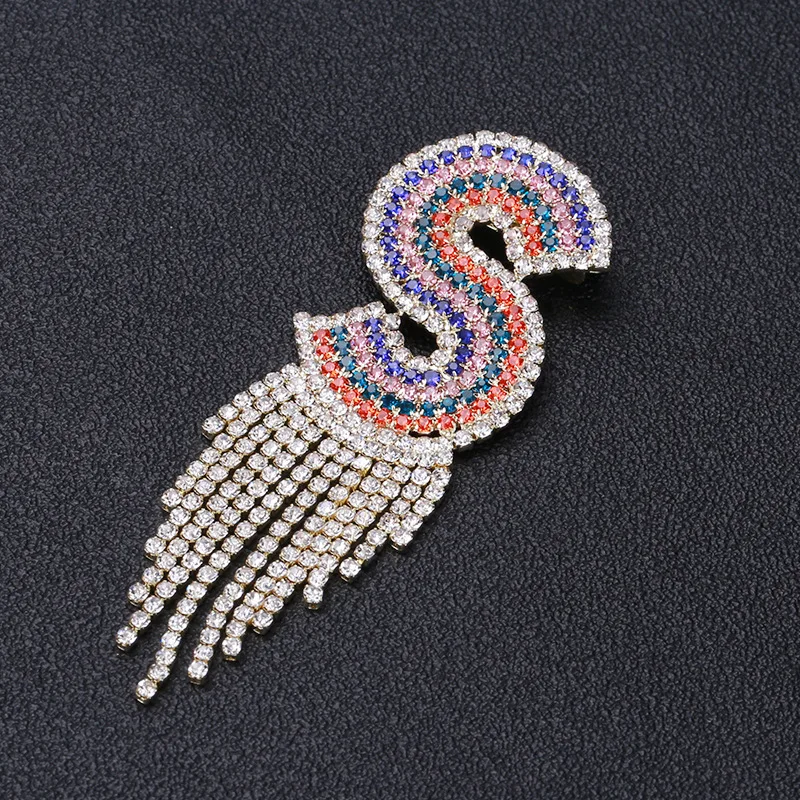 

Grandbling S Letters Brooch Handmade Full Rhinestone Fashion Women Accessories Party Birthday Gift