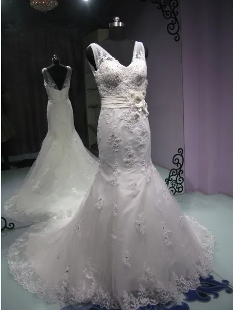 

casamento sexy vestido v-neck de noiva renda 2016 new fashionable romantic bridal gown long mermaid wedding Dress free shipping