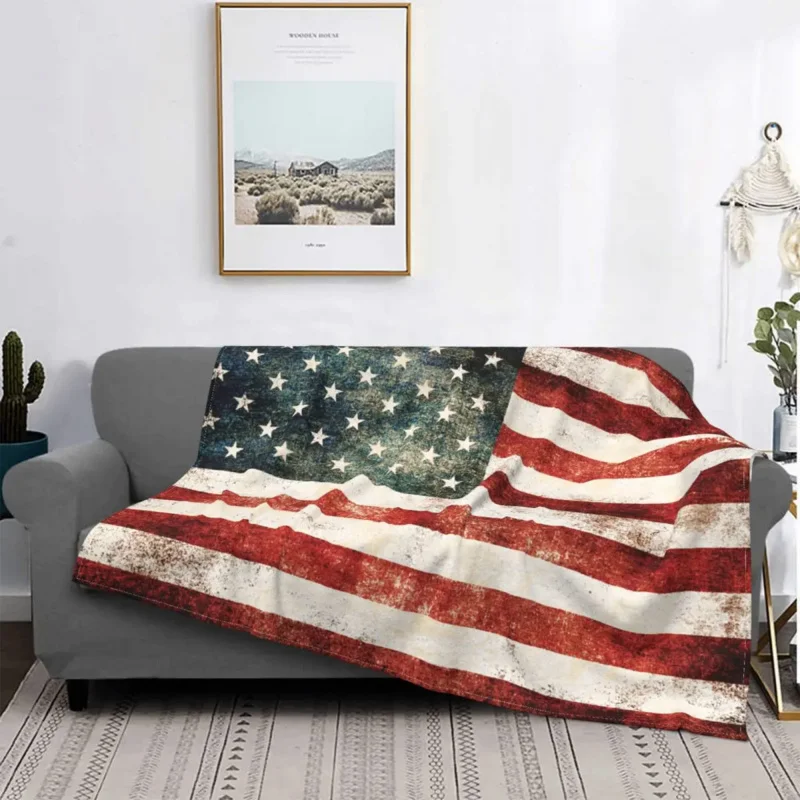 

3d винтажное одеяло с американским флагом, мягкое Фланелевое теплое Флисовое одеяло с принтом США, одеяло для кровати, дивана, покрывало