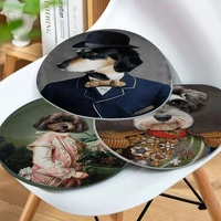 cartoon classical pet dog four seasons dining chair cushion circular decoration seat for office desk stool seat mat