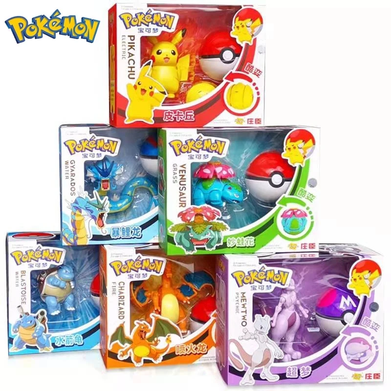 

Anime Pokemon Ball Pocket Monster Pikachu Action Figure Pokemon Game Poke Ball Charizard Model Toy For Children's Birthday Gifts