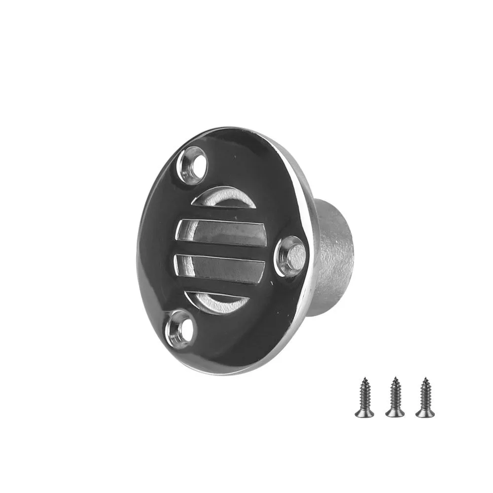 

Durable Deck Drain Drain Plug Deck Drainage Silver Stainless Steel With 3pcs Screws 5.3X5.3X2.6cm Boat Accessories