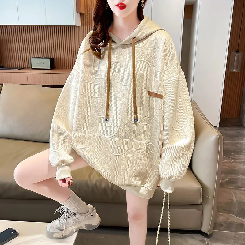 

Повседневный Женский свитшот, модель 2023 года, Свободный Повседневный свитшот в Корейском стиле, Женский пуловер с длинным рукавом