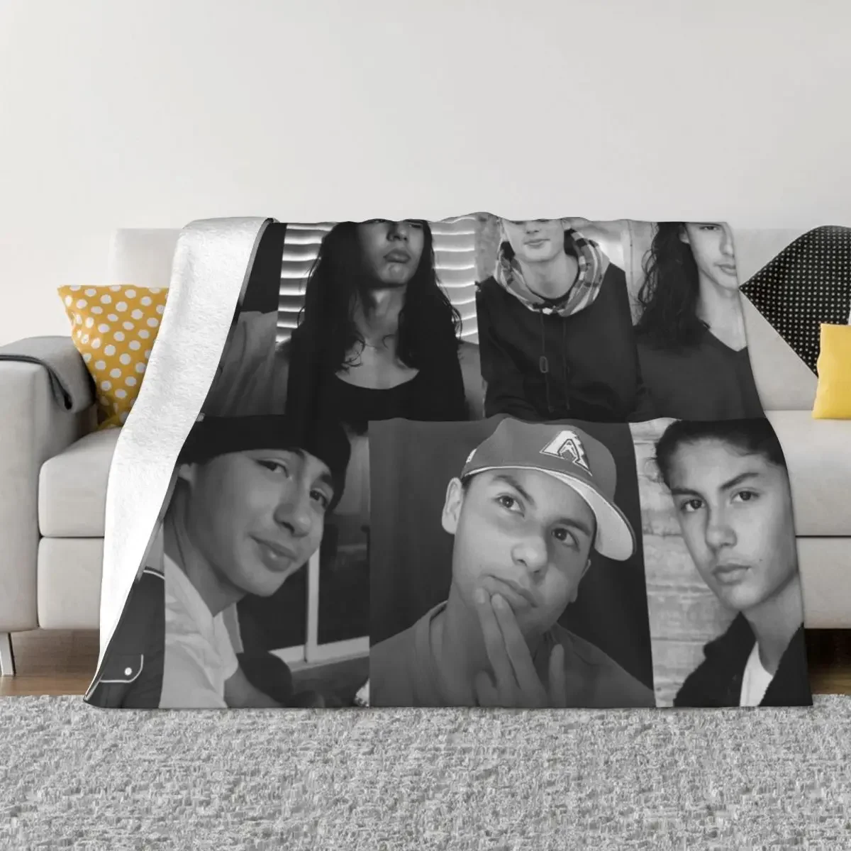 Черно-белое Фланелевое покрывало с коллажем Мигель казаарес Мора