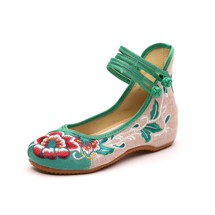 41 42 43 Plus Big Over Large Size Single Shoes, National Style, Retro, Embroidered Cloth Shoes  Women's Single Shoes