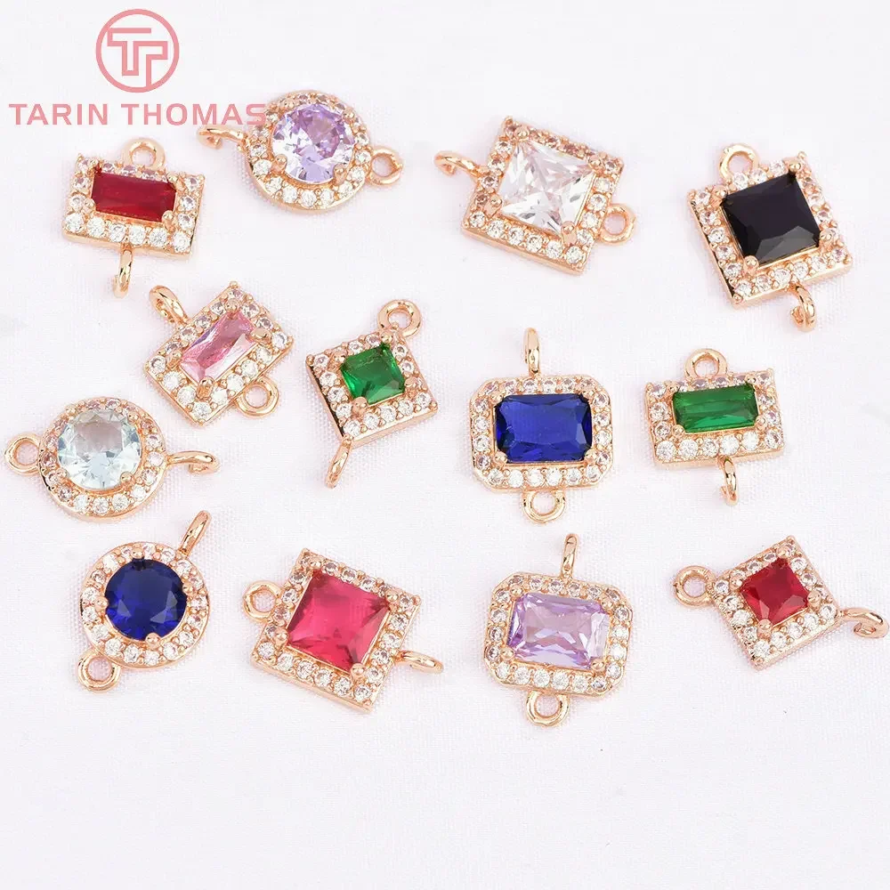 (6814) 6 шт. 10 мм 24 К цвета шампанского золотого латунь со стеклянным двойным