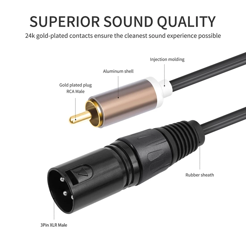 2RCA-2Xlr 3-жильный кабель XLR Микшерный усилитель мощности