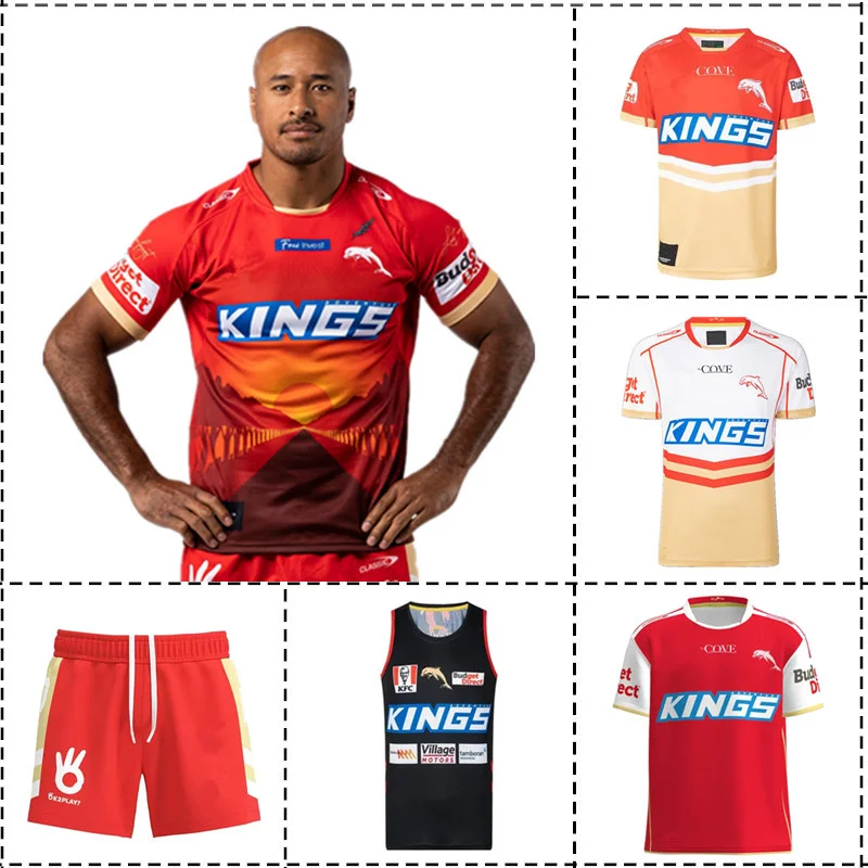 

2023 Dolphins Home / Away / Anzac / Heritage / Singlet / Shorts Rugby Jersey - Mens （Print Custom Name Number）Top Quality