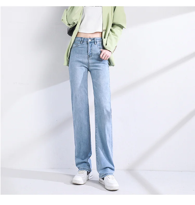

Hot jeans,2023 High Waisted Jeans for Women Spring Summer Y2k Fashion Straight Wide Leg Mom Stretchy Jeans Black Blue Denim Pant