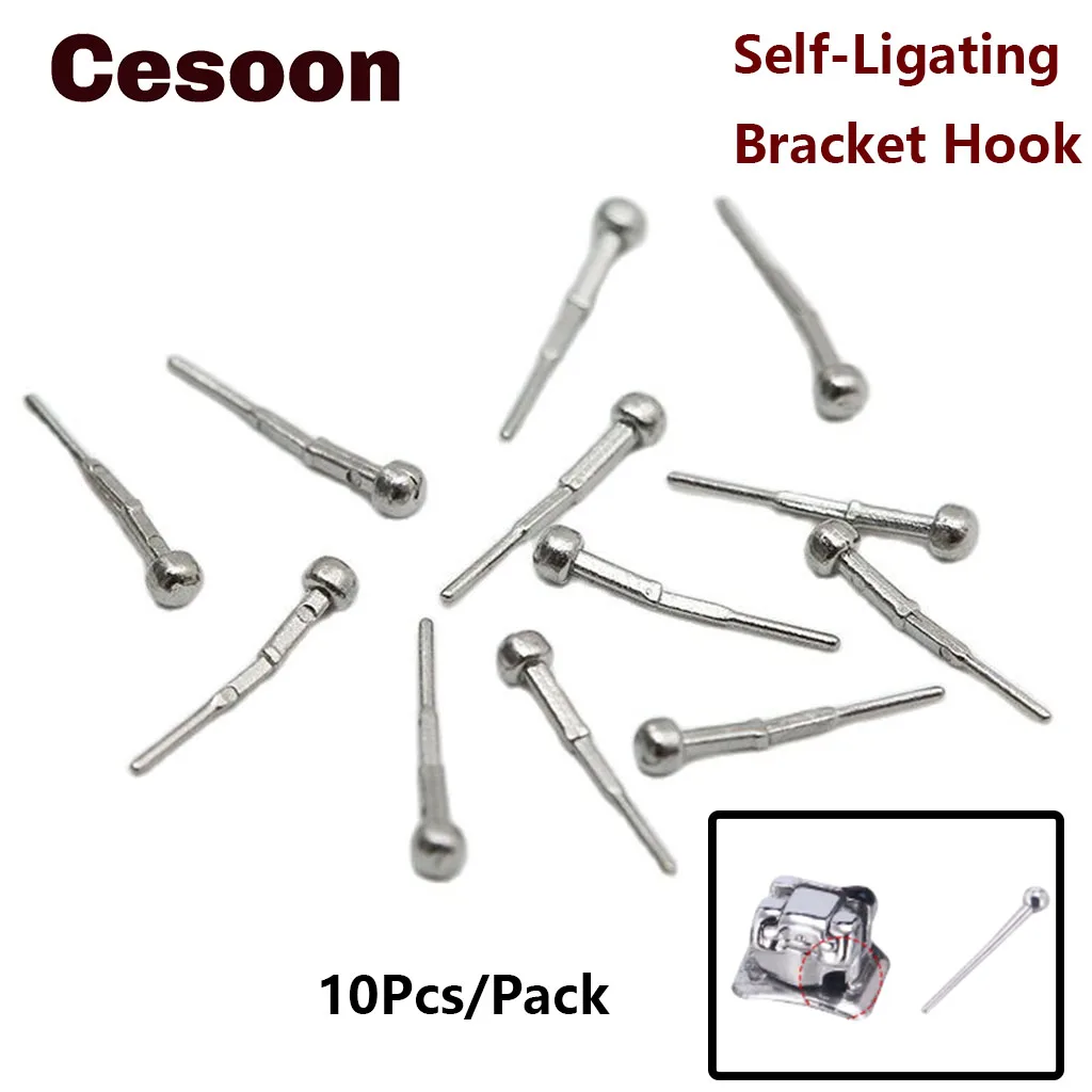 

Cesoon 10Pcs/Bag Dental Orthodontic Self-Ligating Bracket Hooks Crimpable Hook Traction Hook Fixed Teeth Braces Dentist Lab Tool