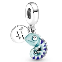 authentic 925 sterling silver moments colour changing chameleon dangle charm bead fit pandora bracelet necklace jewelry