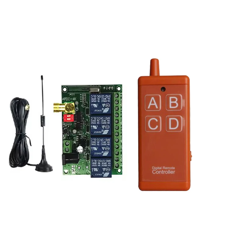 1000 м 433 МГц Универсальный DC 12 В 24 4CH RF беспроводной радиоприемник пульт