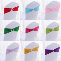 1050pc stretch lycra spandex chair covers bands with buckle slider for wedding decorations wholesale chair sashes bow