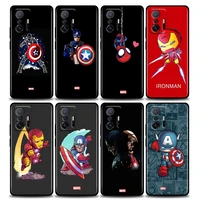 marvel phone case for xiaomi mi 12 12x 11i 11 11x 11t poco x3 nfc m3 pro f3 gt m4 case soft silicone cover cartoon marvel heroes