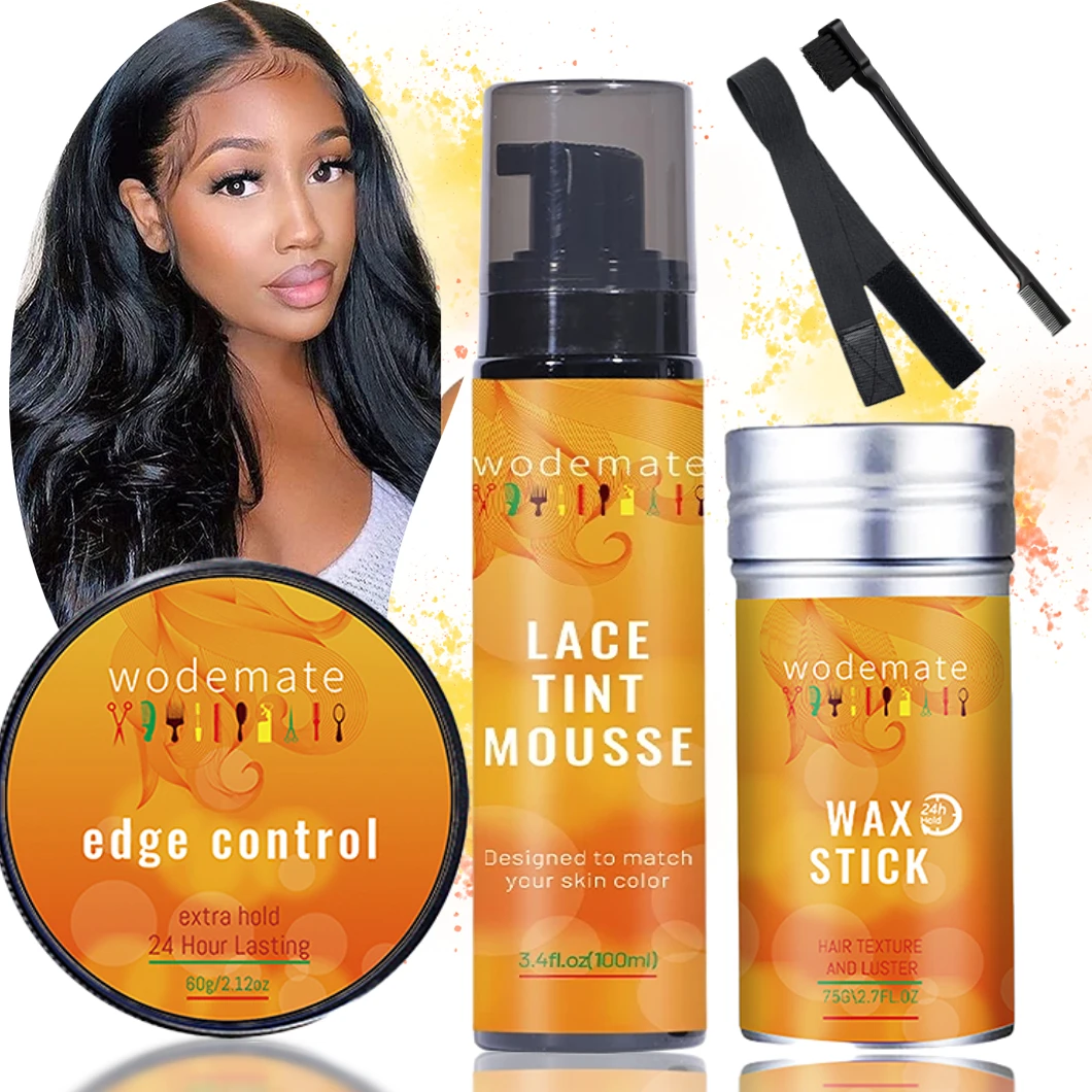 For Wigs Hair Styling Set Wig Tint Mousse For Hairpiece Light Brown+wax Stick For Hair Strong Hold Edge Control