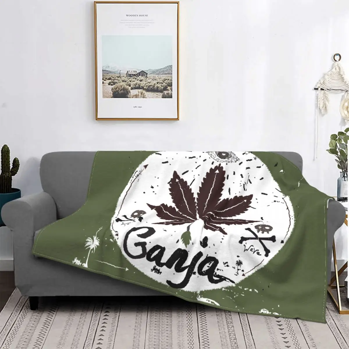 

Винтажные шерстяные одеяла в стиле марихуаны, винтажные пледы с листьями марихуаны для дома, покрывало 200x150 см