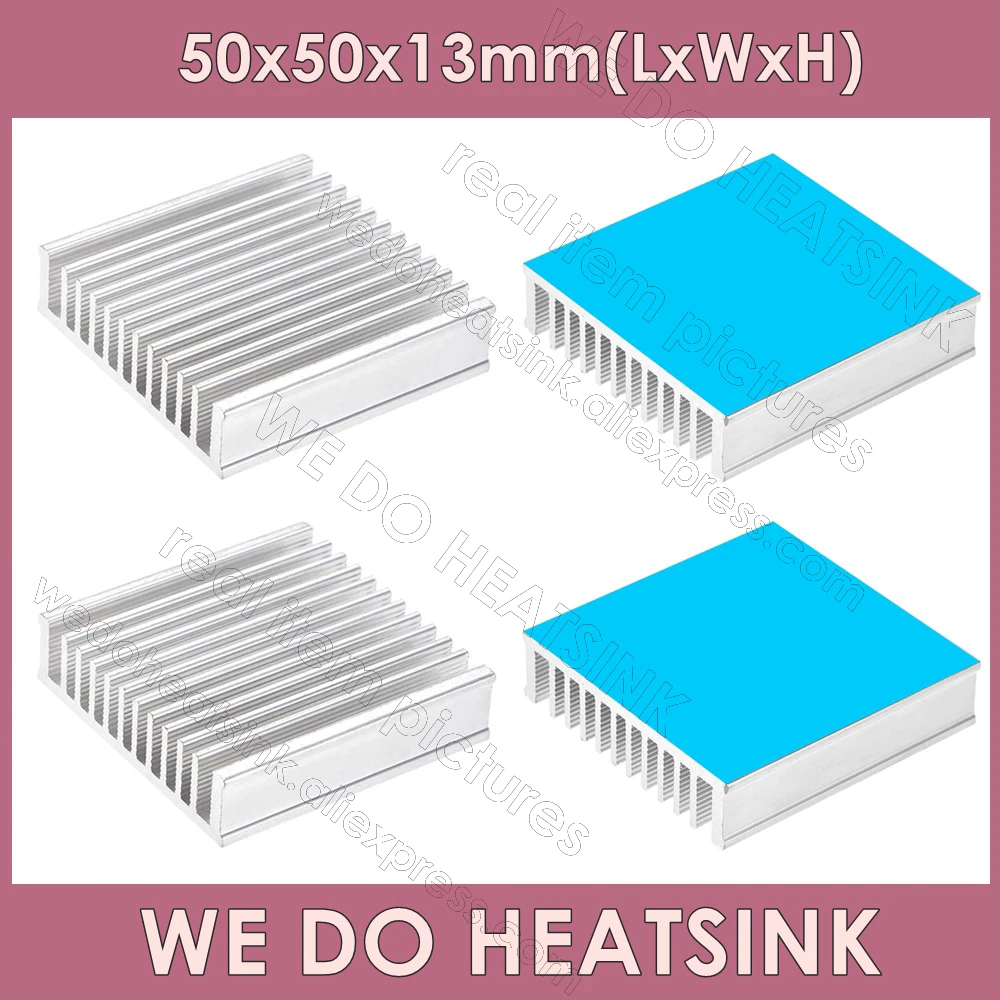 

WE DO HEATSINK 50x50x13mm Without or With Thermal Pad Silver / Black Extruded Electronic Radiators Heatsink for GPU IC Chip