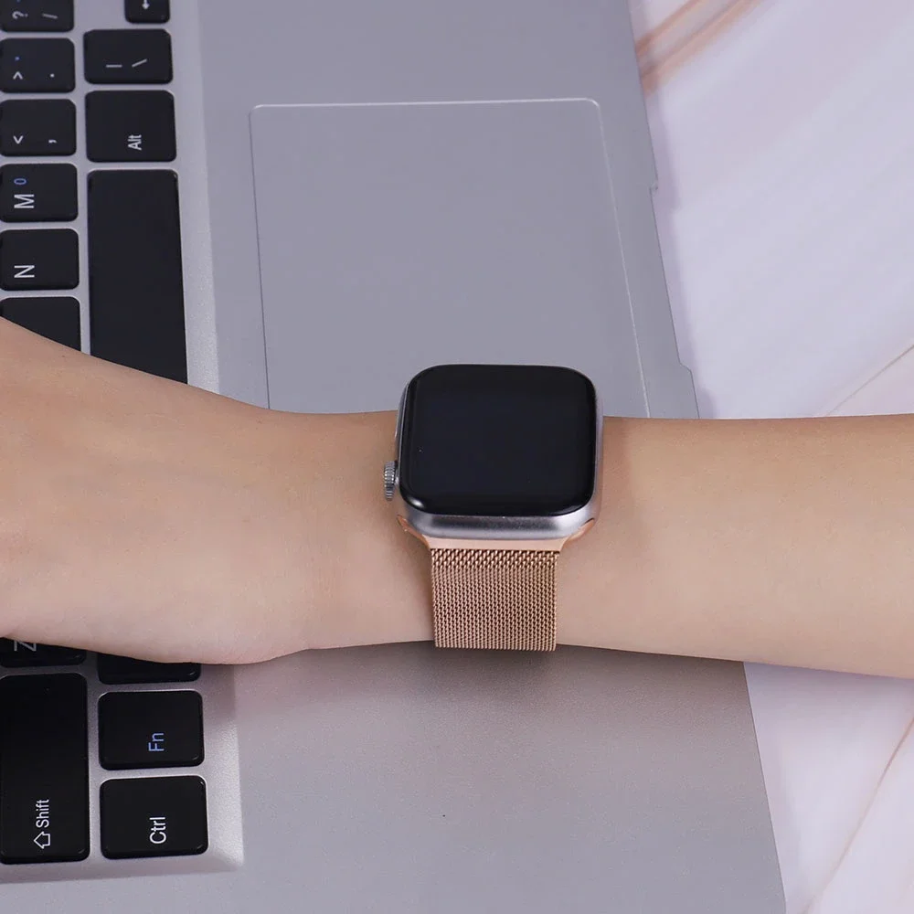 Milanese Loop Strap For Apple watch ultra Band 49mm 44mm 40mm 45mm 41mm 42mm 38mm 45 mm belt bracelet iWatch series 3 6 se 7 8