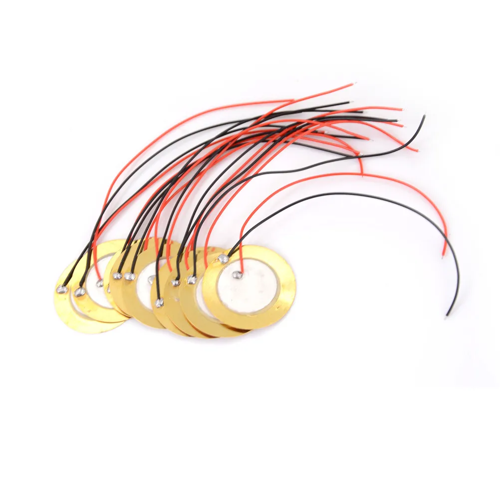 

10PCS 27mm Piezo Elements Sounder Sensor Trigger Drum Disc + wire copper New Accesorios del sensor