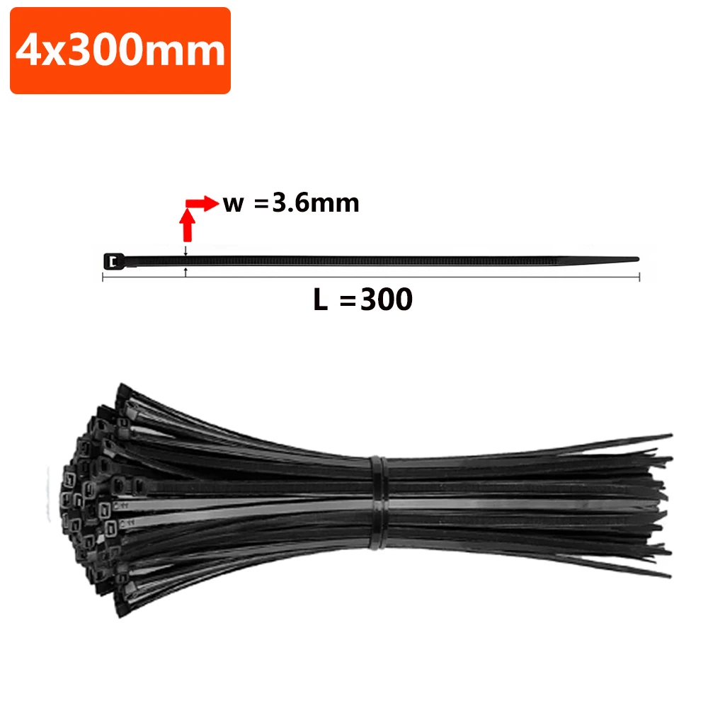 100-1500 шт. самоблокирующиеся пластиковые нейлоновые стяжки черный/белый ремень на молнии нейлоновая кабельная стяжка крепежный ремень для использования в помещении и на открытом воздухе