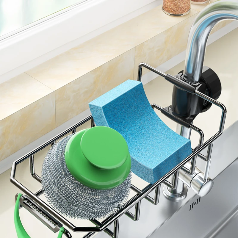 

faucet sponge base sink sponge rack rust proof bathroom bath ball dry rack storage kitchen bathroom accessories