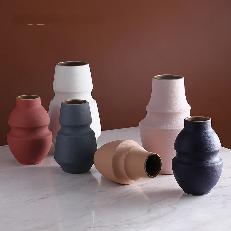 

Керамическая ваза Morandi для украшения дома, современное простое украшение для дома, композиция с сухими цветами
