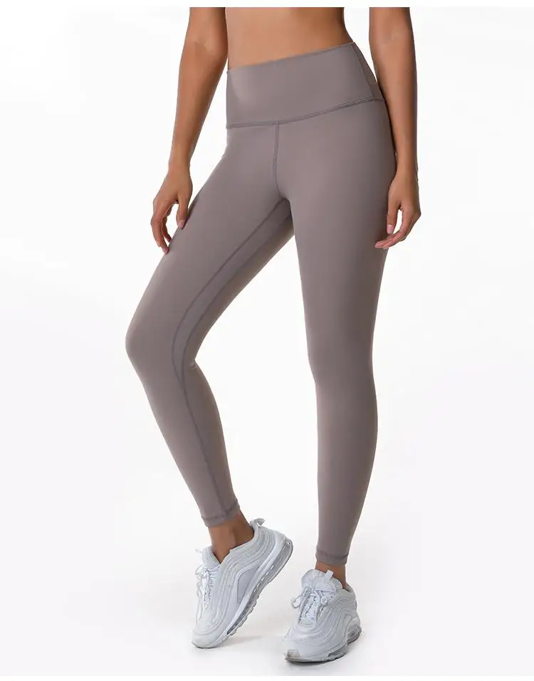 

Новинка, женские облегающие штаны для йоги с завышенной талией телесного цвета, разноцветные удобные Гладкие спортивные штаны для фитнеса