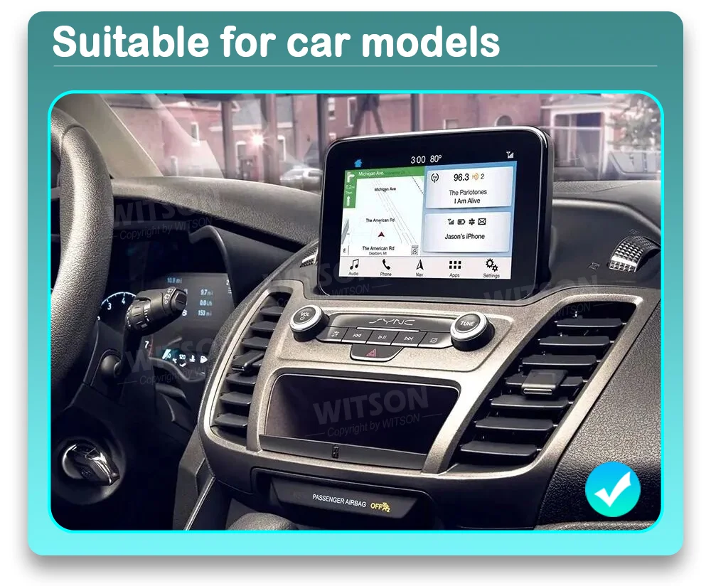 Фото Автомагнитола Android 15 для Ford Transit Connect/Ford Tourneo 2020-2025 с Carplay, мультимедийный плеер, держатель для телефона, головное устройство №1