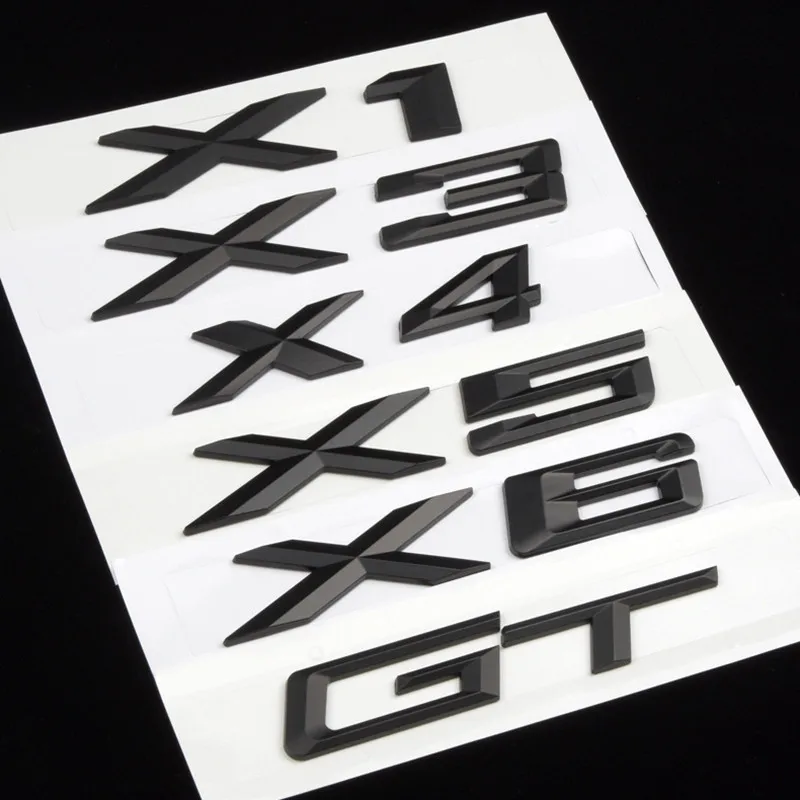 

X1 X3 X4 X5 X6 GT black Silver Auto Car Emblem Rear Sticker Accessories For BMW Letter Trunk Emblem Rear Badge Decal