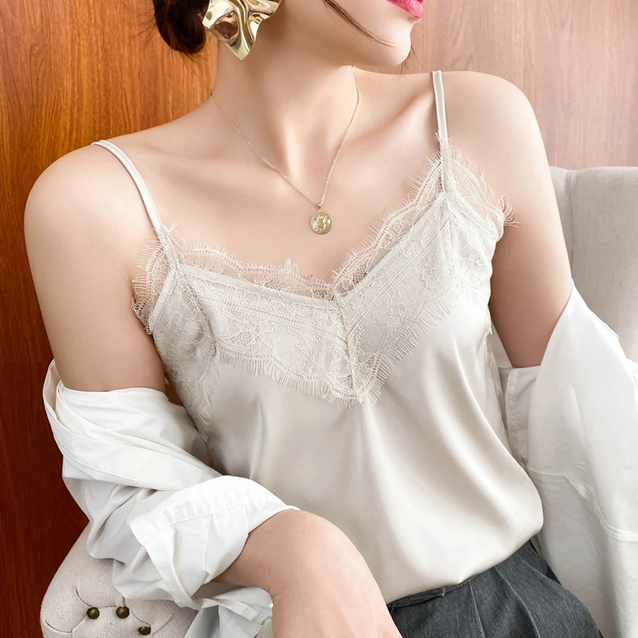

Lace Camisole Sexy Inside Loose Bottoming Shirt Versatile Suit V-neck Silk Top Sling