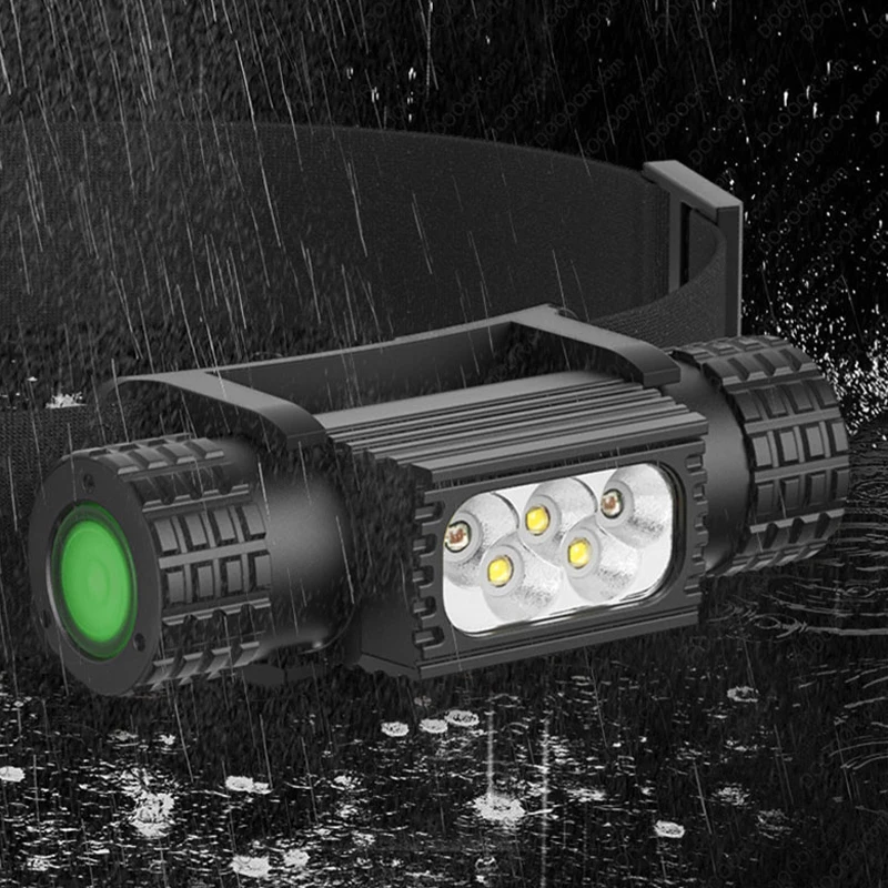 

Портативный Миниатюрный светодиодный фонарь высокой мощности, COB USB-зарядка, налобный фонарь со встроенным аккумулятором, водонепроницаемы...