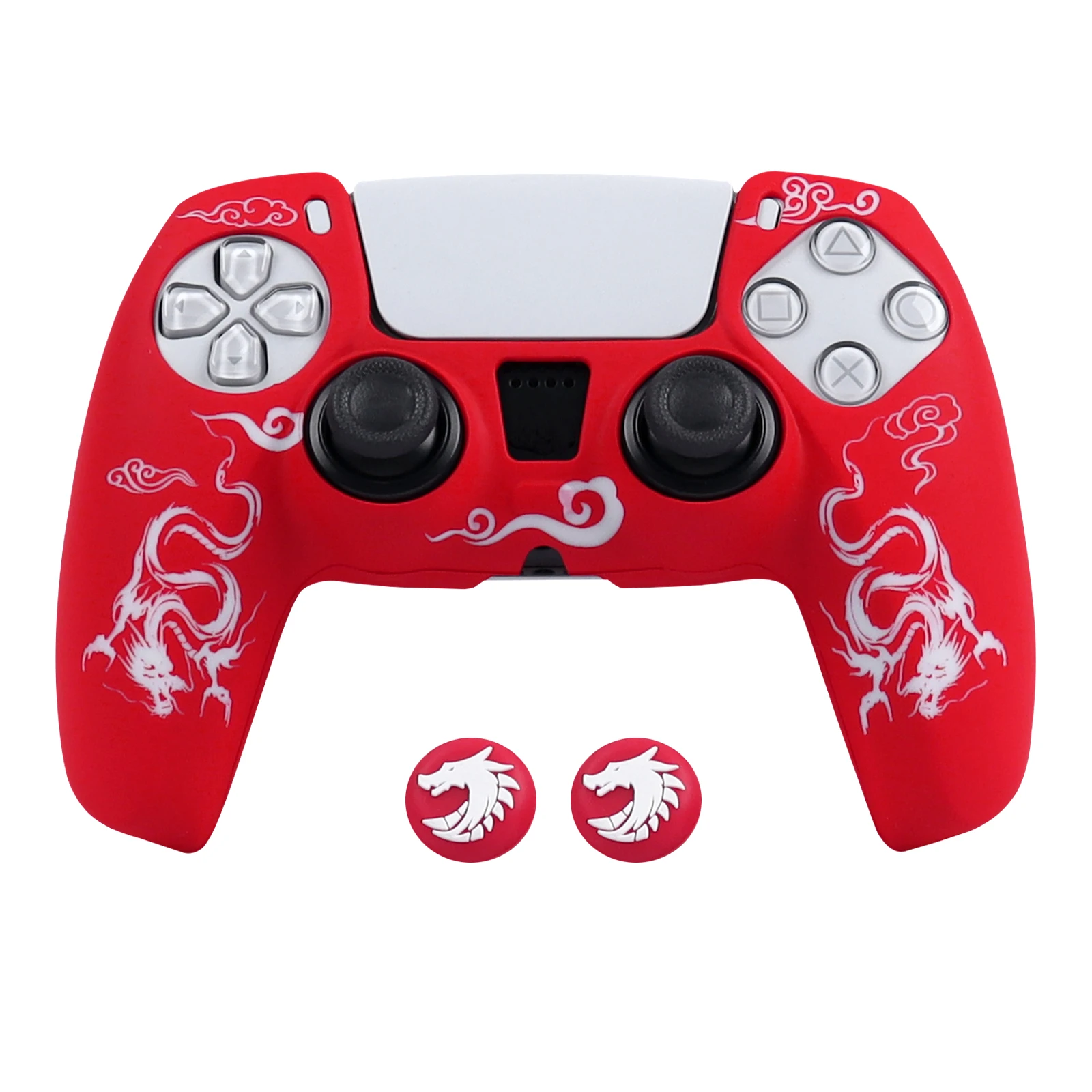 Фото Rzeźba laserowa Miękka silikonowa osłona na kontroler PS5 Skórka Etui na gamepad Joystick Akcesoria №2