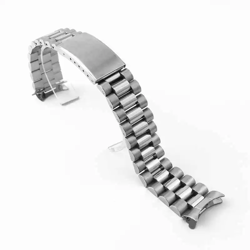 18mm 19mm 20mm 21mm Stainless Steel Universal Silver Gold President Curved End Watch Strap Band Bracelet Fit For ROX SKX Watch