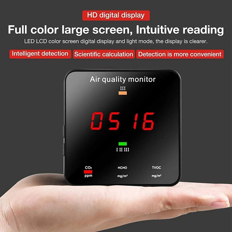 

Air Monitoring Indoor Air Quality Sensor Formaldehyde Tester Device Portable Detector Fit For Carbon Dioxide TVOC Carbon