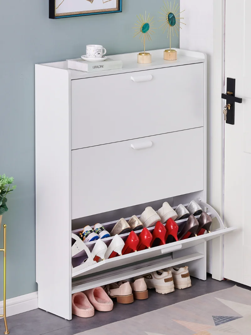 

Ultra-thin Shoe Cabinet 17cm Door Simple Modern Storage Cabinet Narrow Large Capacity Tip Bucket Type Small Shoe Rack
