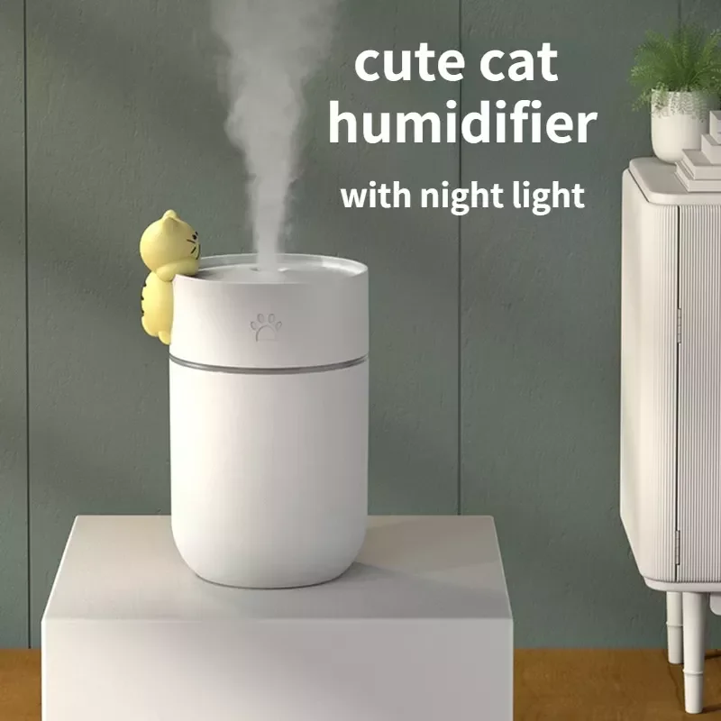 Air Humidifier Cute Nano Mist Sprayer Diffuser Home Office Car Portable USB Rechargeable Nightlight Lamp Air Humidifier