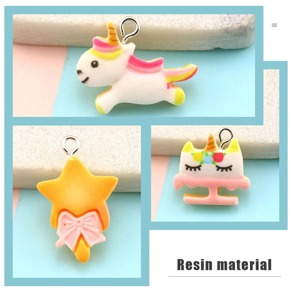 20 Pcs Party Supplies Mini Resin Animals Jewelry Charm Cartoon Pendants Manicure DIY Charms Fashionable