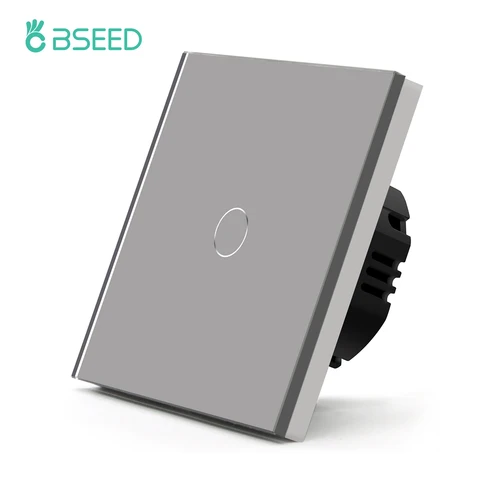 Сенсорный выключатель BSEED, розетка европейского стандарта с USB-портами типа C, стеклянная панель, голубая подсветка, 1/2/3 клавиши - изображение