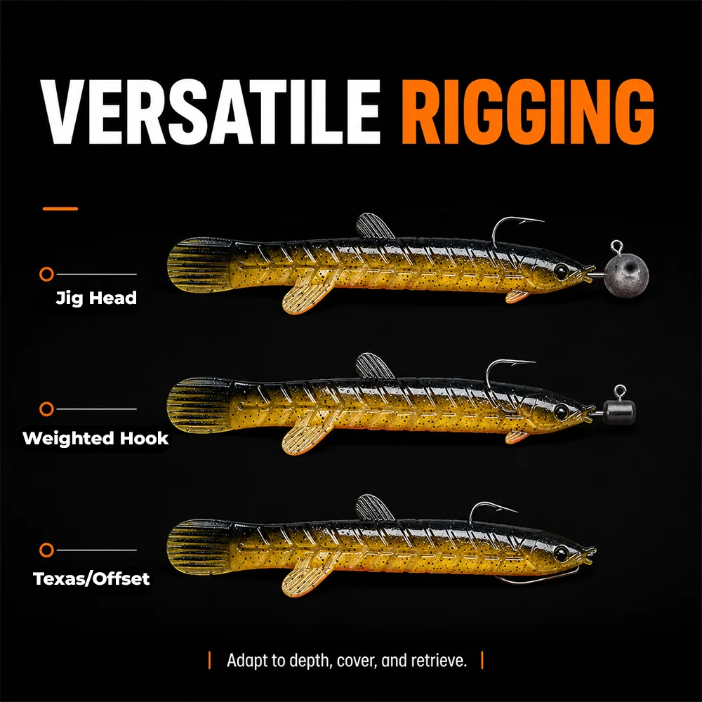 Мягкая сегментированная приманка ZUKIBO Articulated Floating Soft Lure (3 шт.) для ловли баса, форели, окуня в пресноводной рыбалке (art.: 3920da6ecb985) - 3920da6ecb985