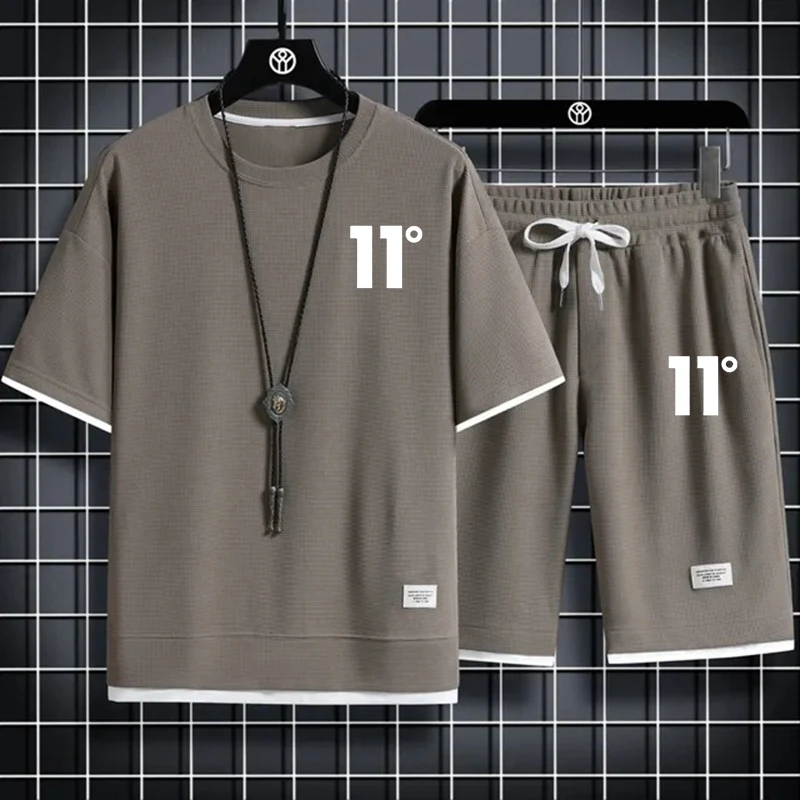 Мужская спортивная одежда с коротким рукавом шорты буквенным принтом простые и