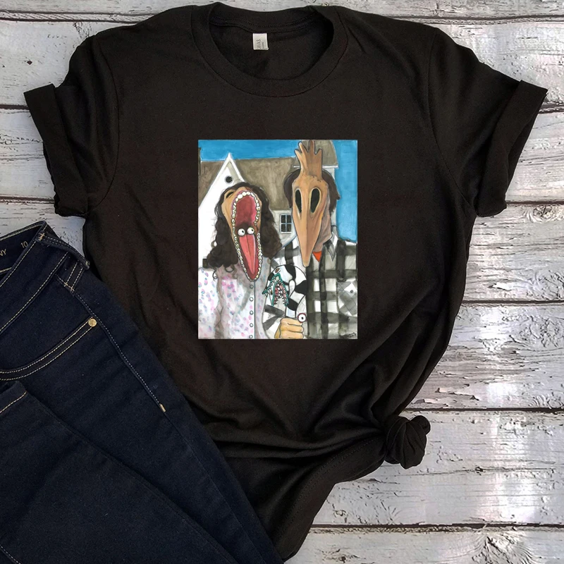 

Vintage Clothing Women Horror Movie Halloween Woman Tshirts Aesthetic Women Fashion Tops Girls Black Top Streetwear M