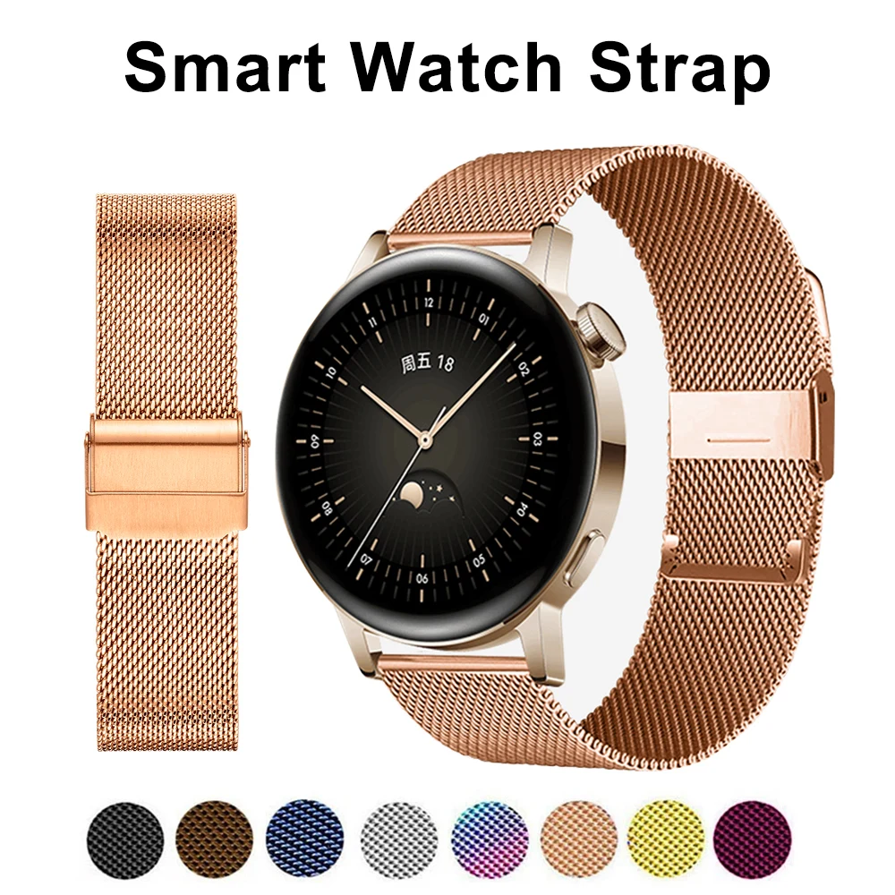 

Ремешок стальной для смарт-часов, браслет для Huawei Watch GT Samsung Galaxy Watch Amazfit GTR, 18 20 22 мм