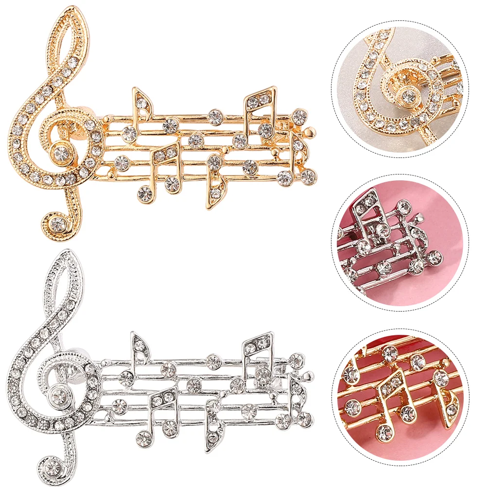 

Brooch Women Festival Brooches Note Clothing Decor Gifts Pins Guitar Rhinestone Metal S Gift Capo Trim Ladies Jewelry