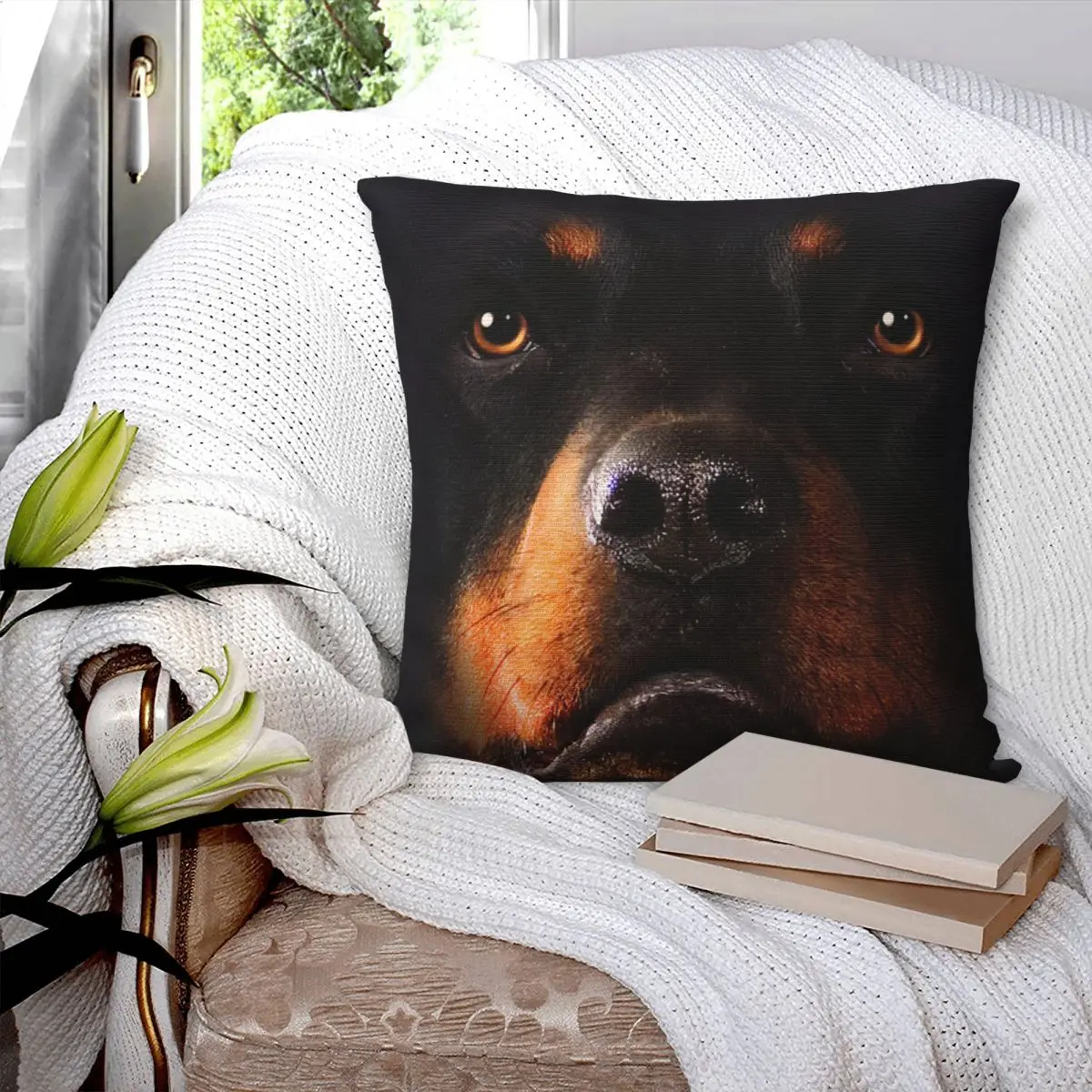 

Rottweiler Pillowcase Printed Cushion Cover Sofa Waist Pillow Pillow Cover
