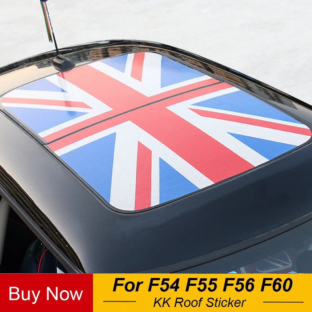 

For MINI Cooper One S JCW Clubman F54 F55 F56 F60 Countryman Accessories Union Jack Car Sunroof Sticker Auto Roof Decal Cover