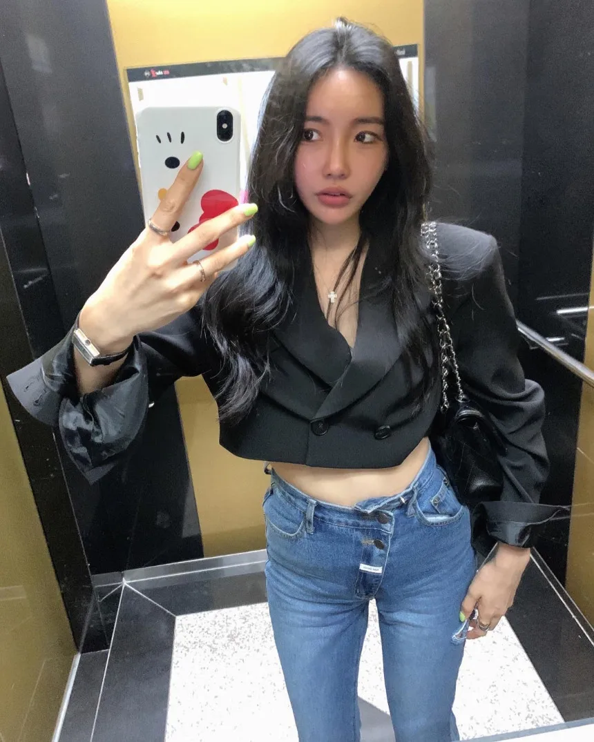 

Женский костюм с отложным воротником и двумя пуговицами, однотонный повседневный костюм с коротким длинным рукавом Dongdaemun, Южная Корея