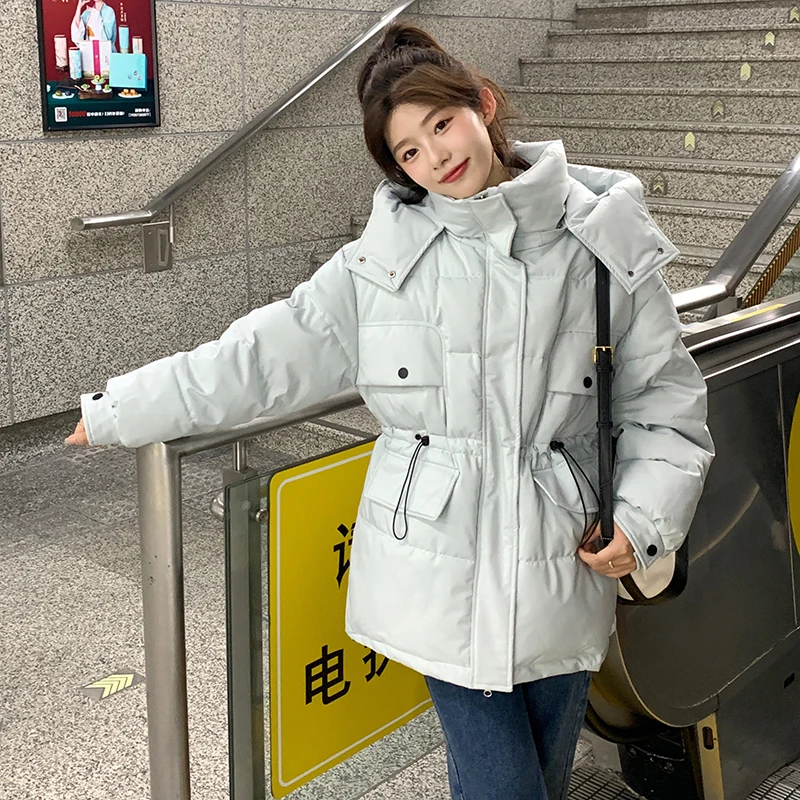Winter Jacket Women Fashion Hooded Casual Parkas Woman Thick Down Cotton Padded Bubble Coat Female Oversize Loose Parka