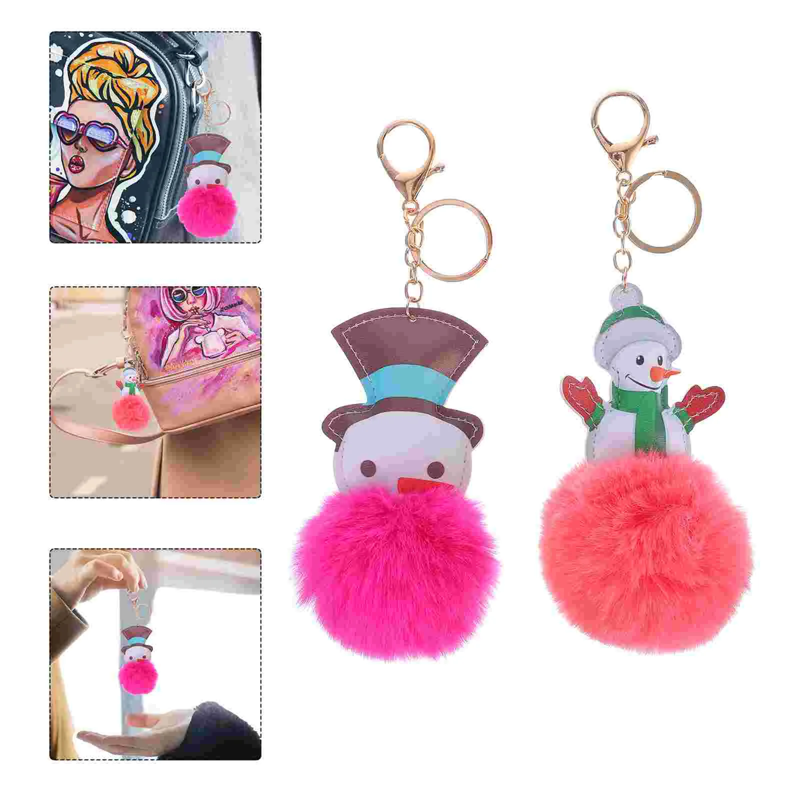

1pc Xmas Style Keychain Pendant Unique Christmas Keychain Decor Key Ring Pendant for Keys Holding